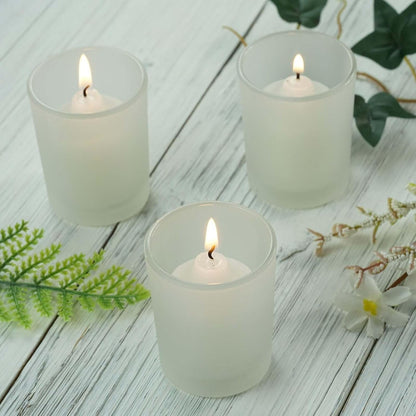 20 Pack Frosted White Glass Votive Candle Holders for Candle Making Kit Tealight Candles Cup Home Decoration - Image 7