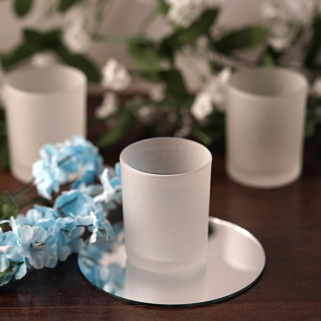 40 Pack Frosted White Glass Votive Candle Holders for Candle Making Kit Tealight Candles Cup Home Decoration - Image 2
