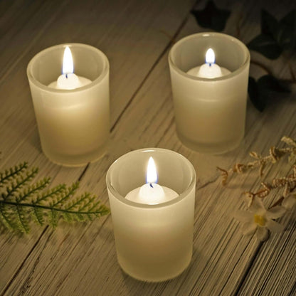 40 Pack Frosted White Glass Votive Candle Holders for Candle Making Kit Tealight Candles Cup Home Decoration - Image 3
