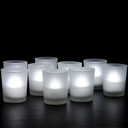 40 Pack Frosted White Glass Votive Candle Holders for Candle Making Kit Tealight Candles Cup Home Decoration - Image 6