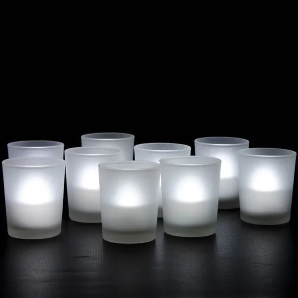 40 Pack Frosted White Glass Votive Candle Holders for Candle Making Kit Tealight Candles Cup Home Decoration - Image 6
