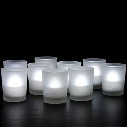 40 Pack Frosted White Glass Votive Candle Holders for Candle Making Kit Tealight Candles Cup Home Decoration - Image 6