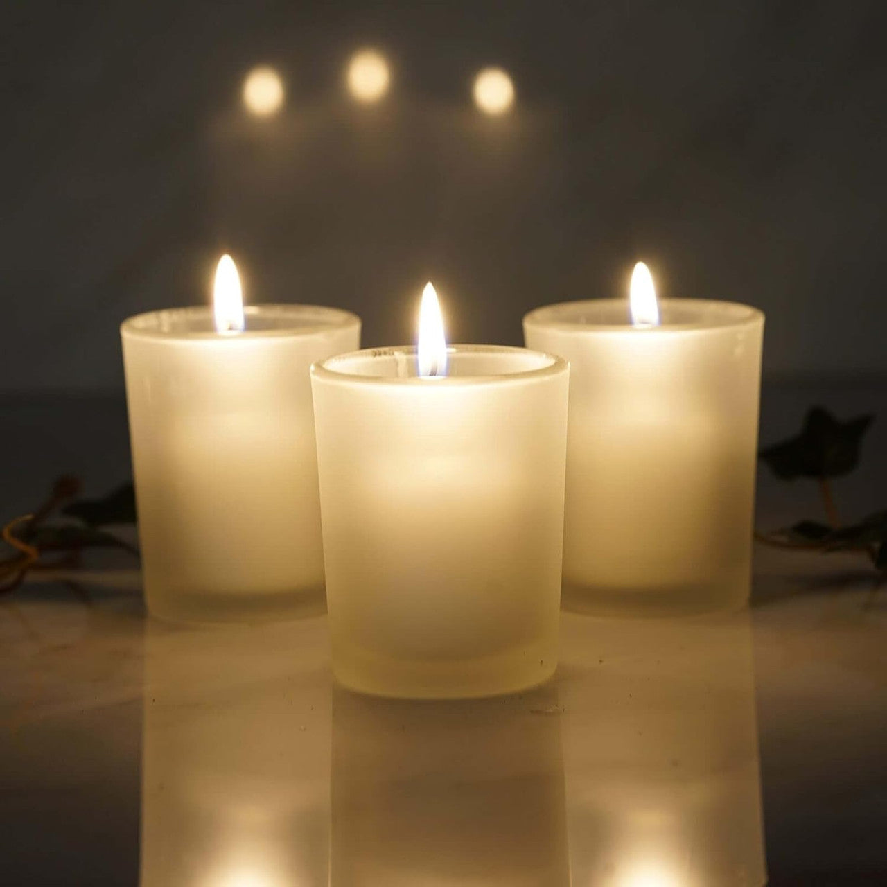 40 Pack Frosted White Glass Votive Candle Holders for Candle Making Kit Tealight Candles Cup Home Decoration - Image 8