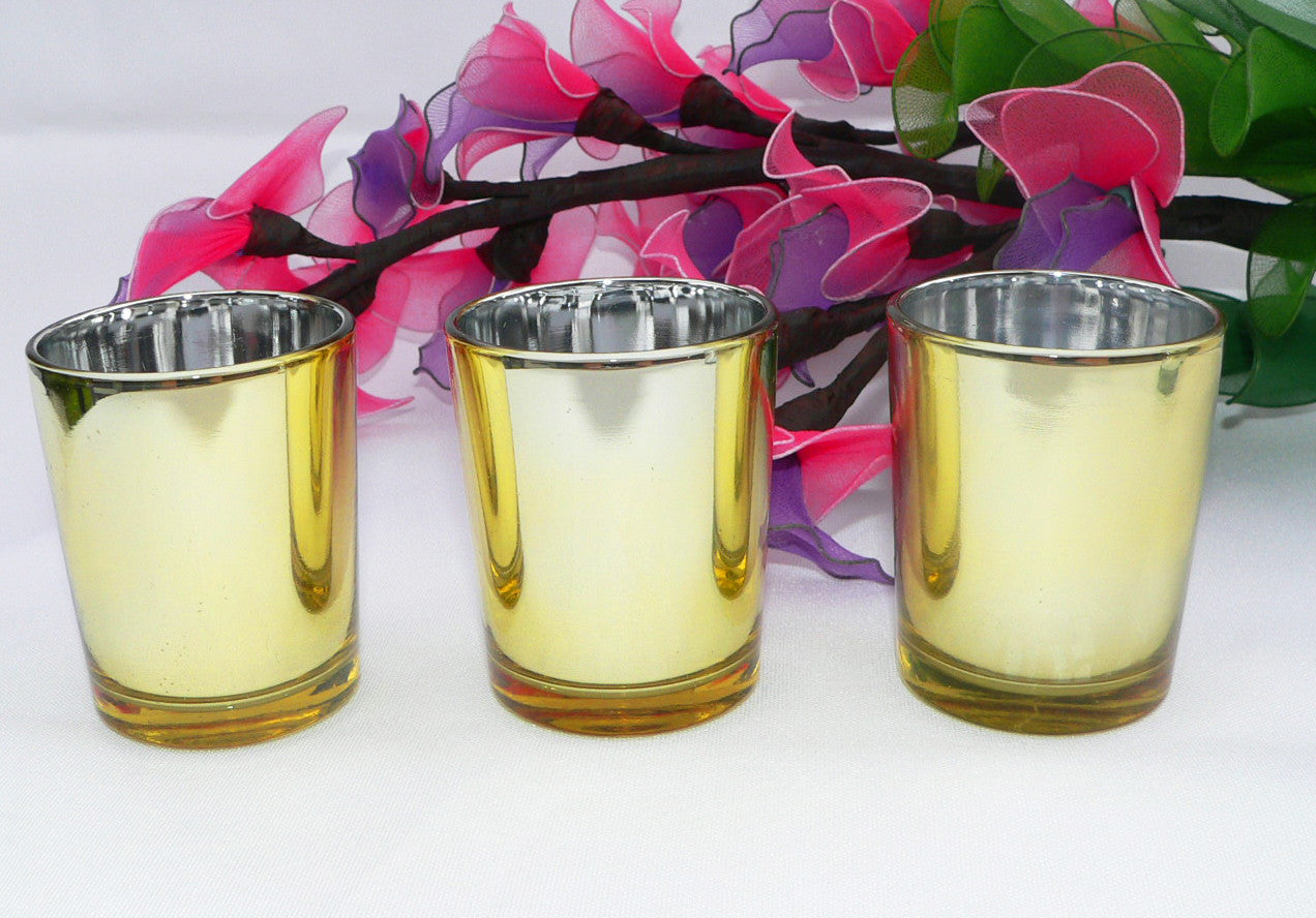 10 Pack Gold Votive Tealight Candle Holders Valentines Day Mercury  Wedding Decor Glass Candlestick Party Decorations Bridal Baby Shower Event - Image 7