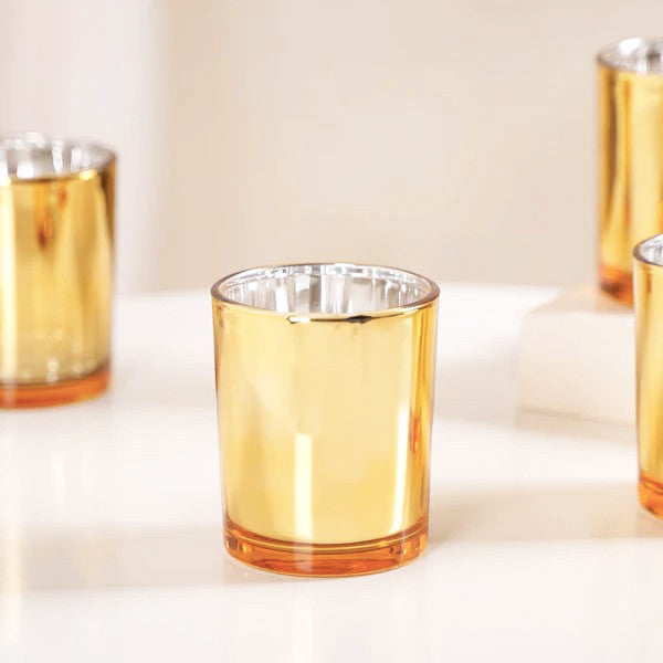 20 Pack Gold Votive Tealight Candle Holders Valentines Day Mercury  Wedding Decor Glass Candlestick Party Decorations Bridal Baby Shower Event - Image 2