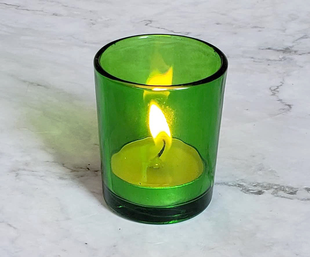 20 Pack Green Glass Votive Candle Holders Table Centreoieces  Xmas Wedding Anniversary Event Recption Party Function or Home Decor - Image 3