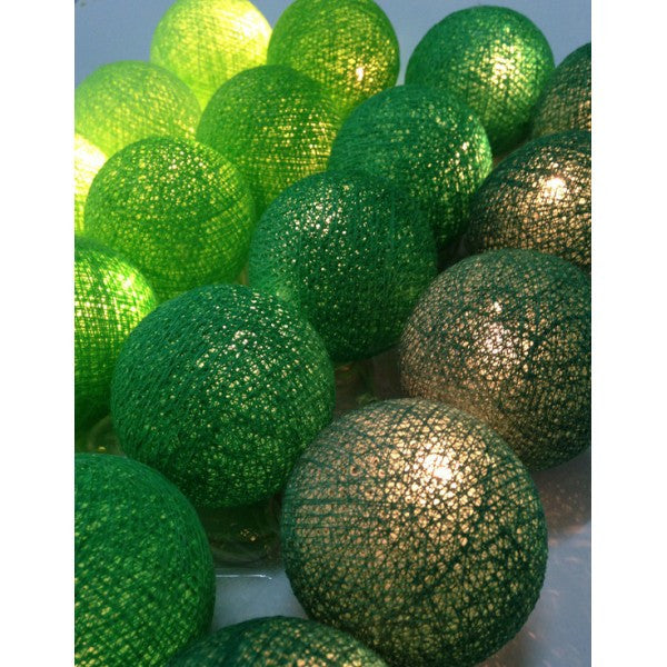 20 Ball Green 3m String Light Battery Box 5cm Cotton Ball  Christmas Birthday Garden Special Occasion Decoration - Image 6