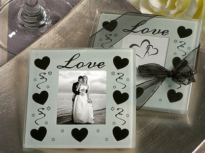 10 Pack Wedding Coasters Glass Square Photo Frame Bomboniere Favour 9x9cm - 2 Frames per Pack - Image 3