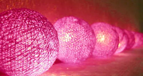 20 Ball HOT Pink 3m String Light Battery Box 5cm Cotton Ball  Christmas Birthday Bbay Girl Special Occasion Decoration - Image 6