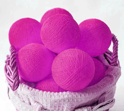 50 Ball HOT Pink LONG 5m String Light Battery Box 5cm Cotton Ball  Christmas Birthday Bbay Girl Special Occasion Decoration - Image 4