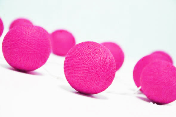 50 Ball HOT Pink LONG 5m String Light Battery Box 5cm Cotton Ball  Christmas Birthday Bbay Girl Special Occasion Decoration - Image 5