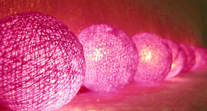 50 Ball HOT Pink LONG 5m String Light Battery Box 5cm Cotton Ball  Christmas Birthday Bbay Girl Special Occasion Decoration - Image 6