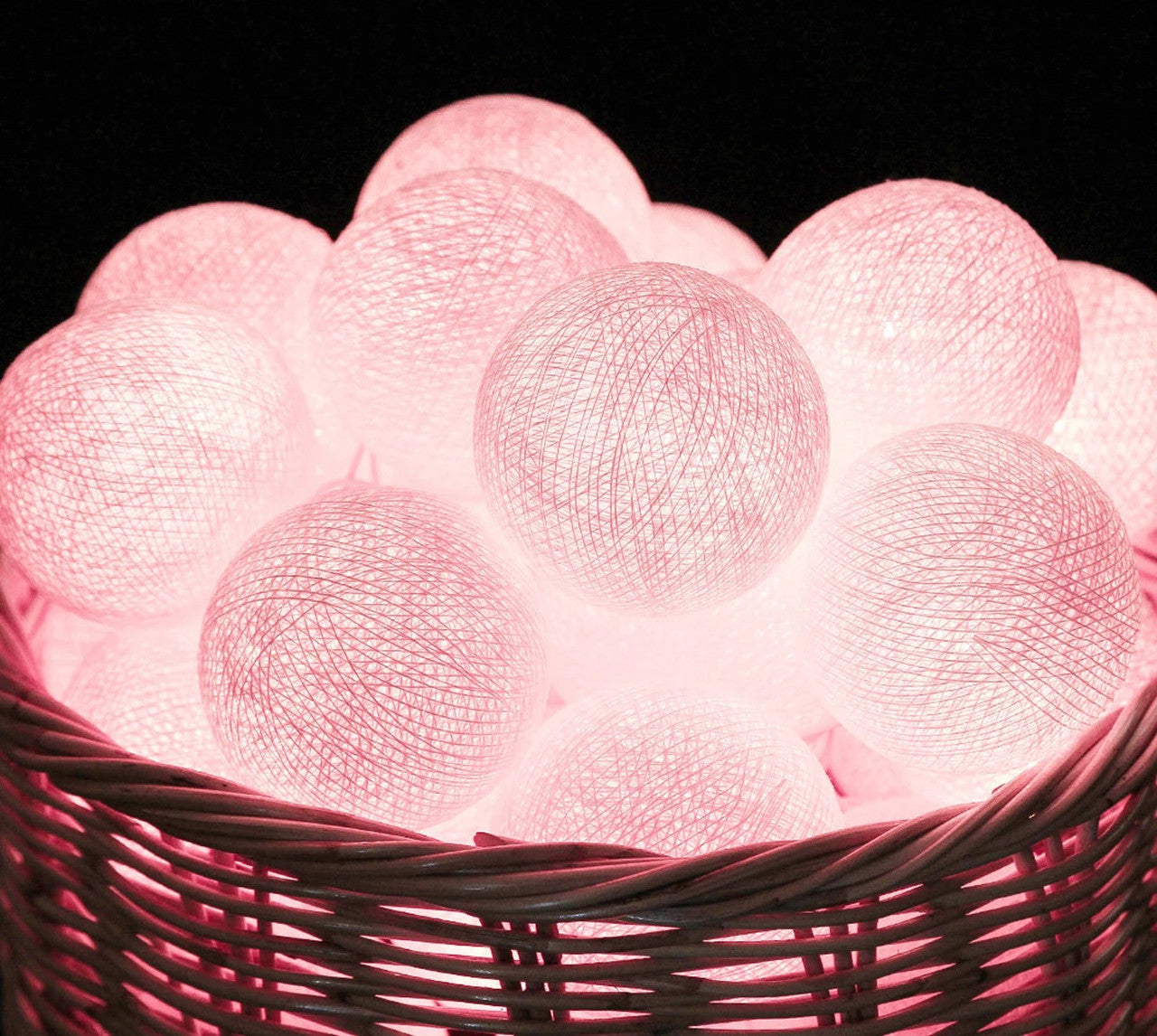 20 Ball Pastel Pink 3m String Light Battery Box 5cm Cotton Ball  Christmas Birthday Bbay Girl Special Occasion Decoration - Image 4