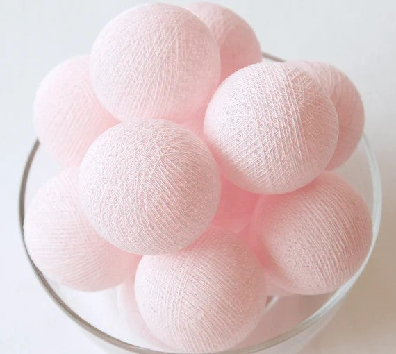 50 Ball Pastel Pink LONG 5m String Light Battery Box 5cm Cotton Ball  Christmas Birthday Bbay Girl Special Occasion Decoration - Image 3