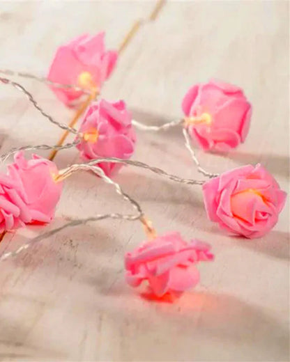 20 Pink Rose 3D Fairy Lights 3M String, Battery (AA) Indoor & Outdoor Decorations Wedding Valentines Romantic Room Table Lighting - Image 6