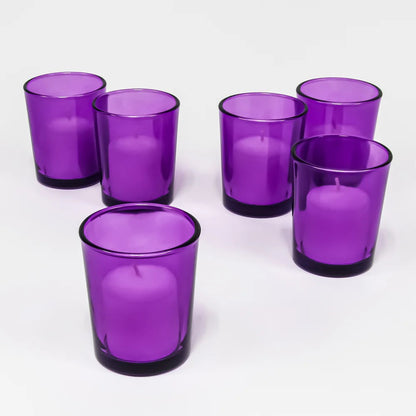 40 Pack Purple Glass Votive Tealight Candle Holders House Party Centerpiece Xmas Wedding Decor Glass Candlestick Party Decorations Bridal Valentines Event - Image 3