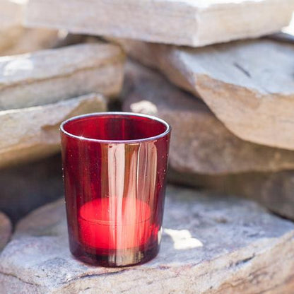 20 Pack Red Glass Votive Tealight Candle Holders House Party Centerpiece Xmas Wedding Decor Glass Candlestick Party Decorations Bridal Valentines Event - Image 2