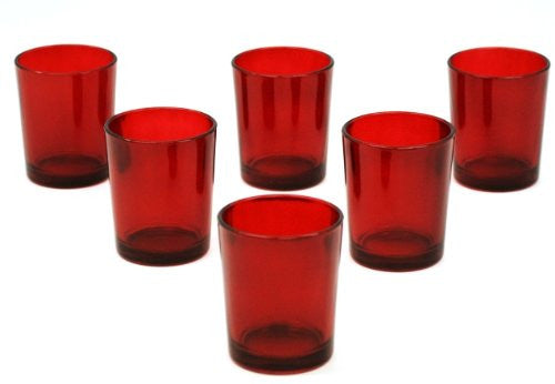 20 Pack Red Glass Votive Tealight Candle Holders House Party Centerpiece Xmas Wedding Decor Glass Candlestick Party Decorations Bridal Valentines Event - Image 5