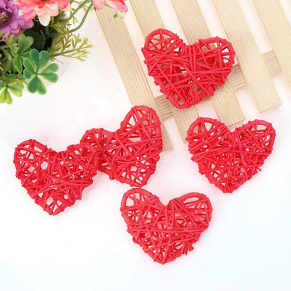 50 Red 3D Hollowed Rattan Heart-Shaped 5M LONG String Fairy Lights, Battery (AA) Indoor & Outdoor Decorations Wedding Valentines Romantic Room Table Lighting - Image 4