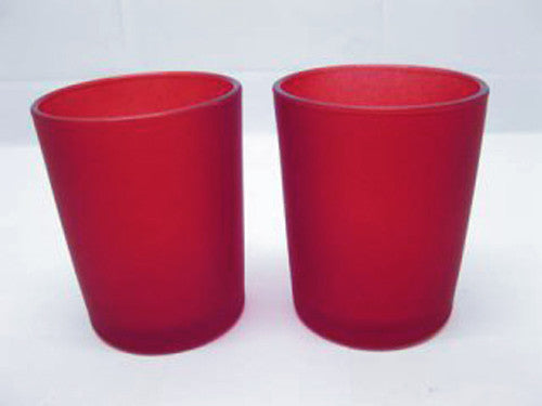 10 Pack Red Frosted Glass Votive Tealight Candle Holders Valentines Day Xmas Wedding Decor Glass Candlestick Party Decorations Bridal Baby Shower Event - Image 3