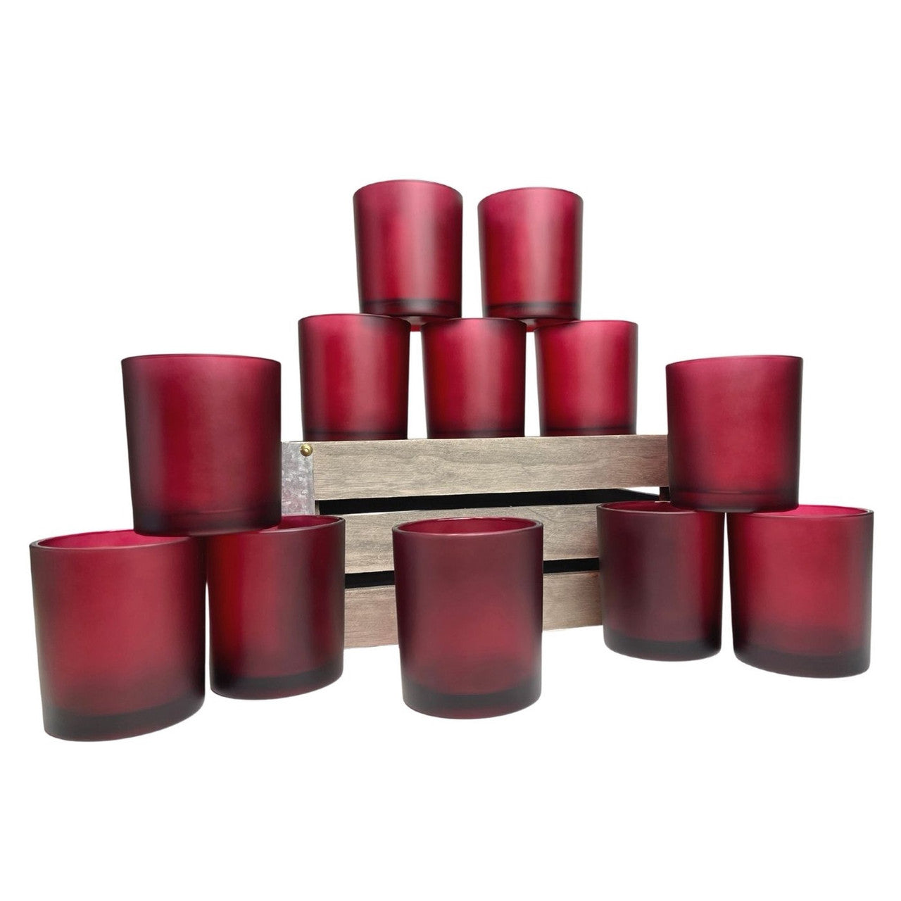 40 Pack Red Frosted Glass Votive Tealight Candle Holders Valentines Day Xmas Wedding Decor Glass Candlestick Party Decorations Bridal Baby Shower Event - Image 2