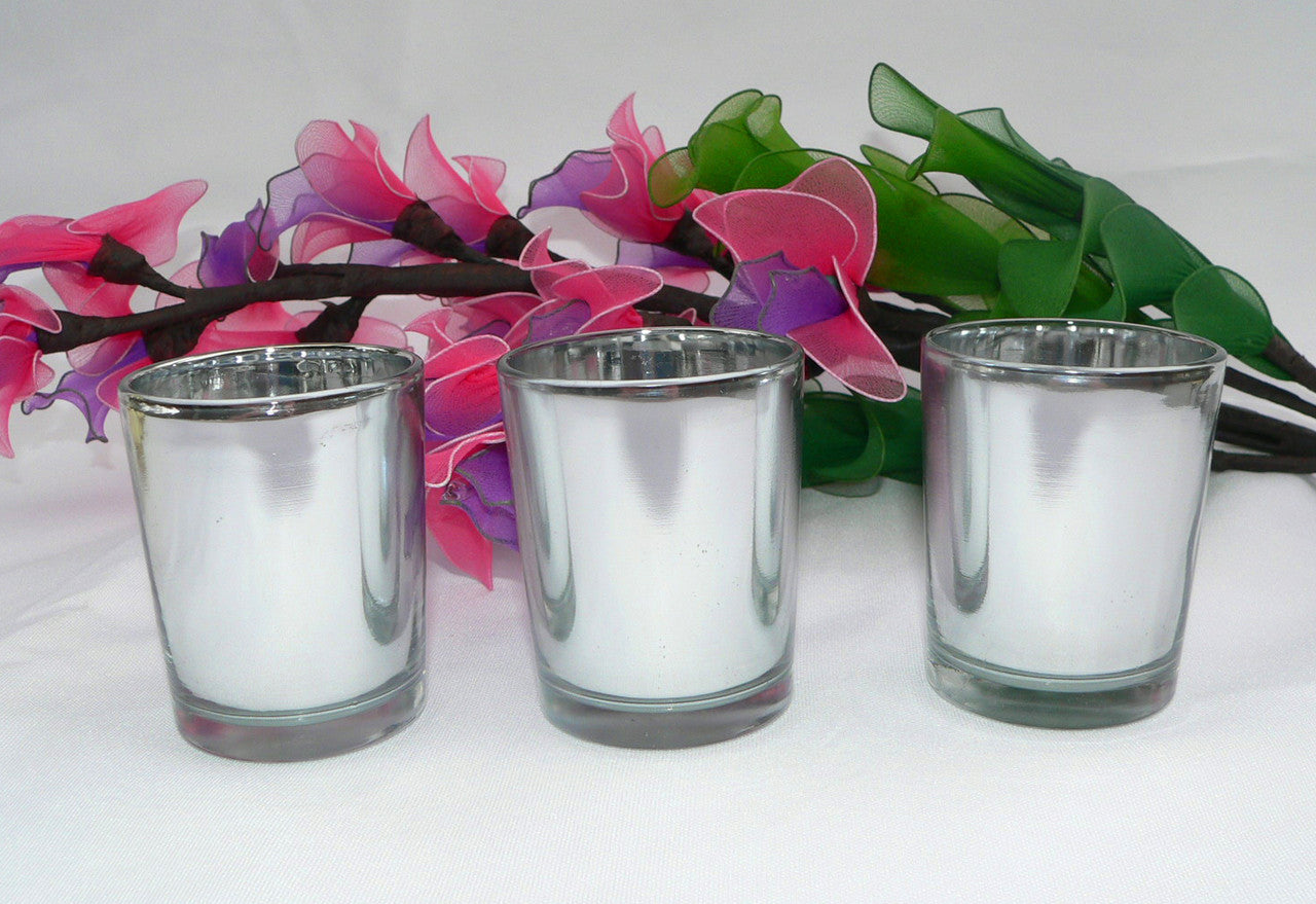 40 Bulk Pack Silver Mercury Glass Votive Candle Holders Set For Wedding, Bridal And Baby Shower, Party Function or Home Decor - Image 4