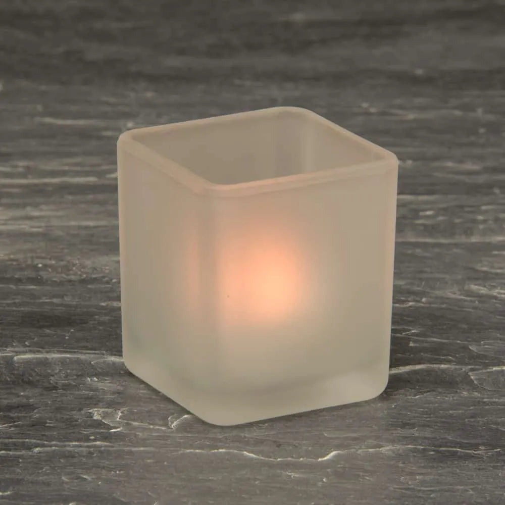 30 Bulk Pack Square Cube Frosted Glass 5cm Tealight Candle Holder Festival Decor Wedding Propose Parties Holiday and Home Decor - Image 2