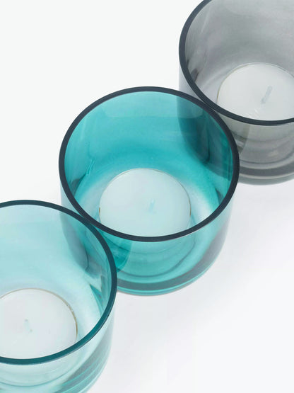10 Pack Turquoise Glass Votive Tealight Candle Holders House Party Centerpiece Xmas Wedding Decor Glass Candlestick Party Decorations Bridal Baby Shower Event - Image 3