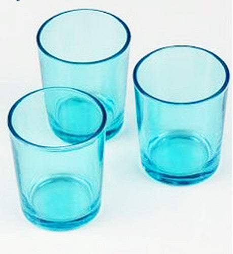 20 Pack Turquoise Glass Votive Tealight Candle Holders House Party Centerpiece Xmas Wedding Decor Glass Candlestick Party Decorations Bridal Baby Shower Event - Image 5