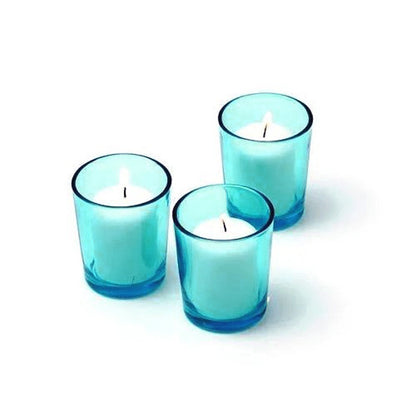 40 Pack Turquoise Glass Votive Tealight Candle Holders House Party Centerpiece Xmas Wedding Decor Glass Candlestick Party Decorations Bridal Baby Shower Event - Image 4