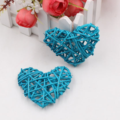 20 Turquoise Blue 3D Hollowed Rattan Heart-Shaped 3M String Fairy Lights, Battery (AA) Indoor & Outdoor Decorations Birthday Kids Celebration PartyRoom Table Lighting - Image 3