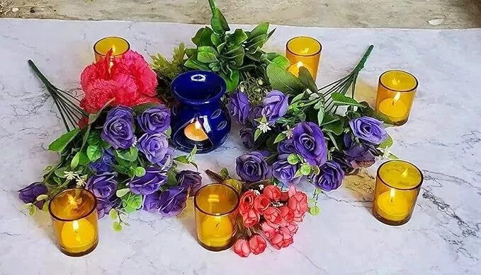 10 Pack Yellow Glass Votive Candle Holders Table Centreoieces  Xmas Wedding Anniversary Event Recption Party Function or Home Decor - Image 3