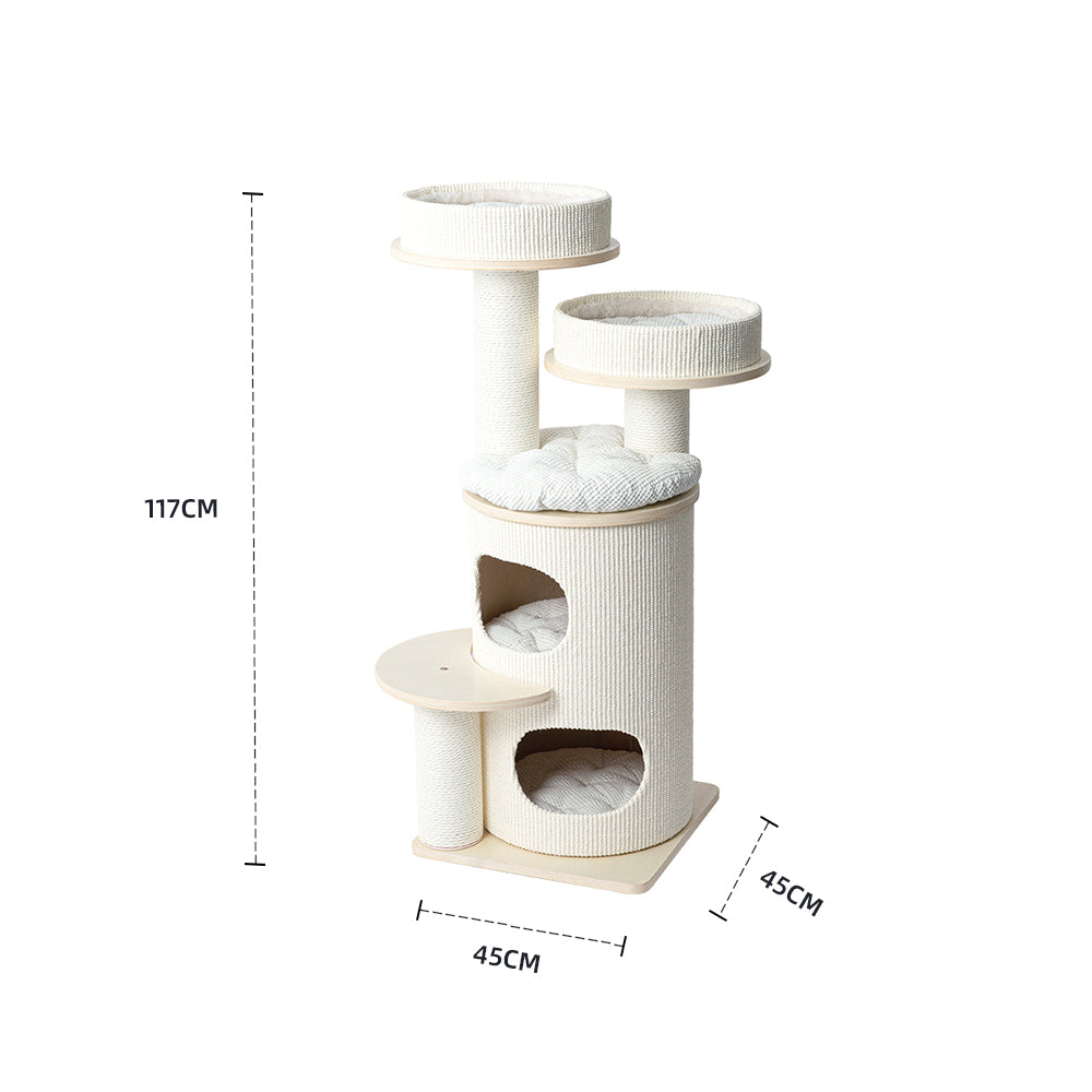HONEYPOTCAT PURRING Multi-Level Sisal Barrel Cat Tower - PRO 117cm - Image 3
