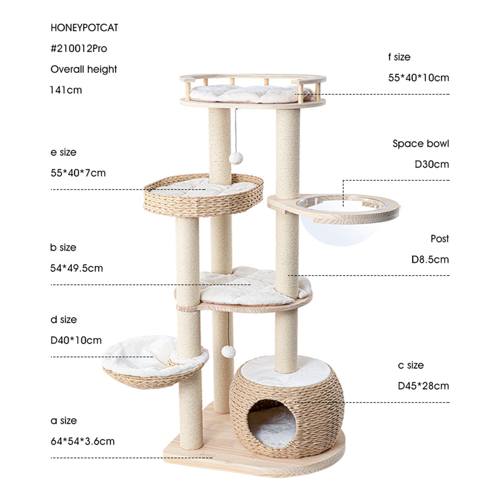 HONEYPOTCAT Cosy Woven Cat Perch - 141.5cm - Image 3