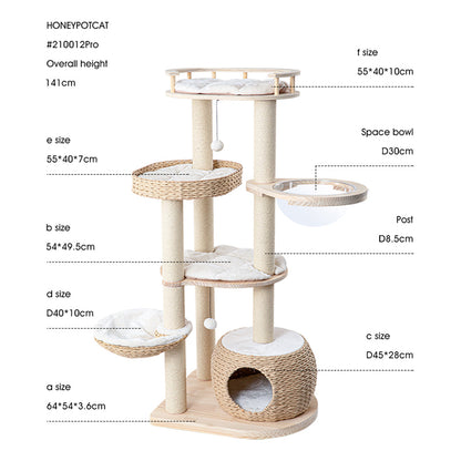 HONEYPOTCAT Cosy Woven Cat Perch - 141.5cm - Image 3