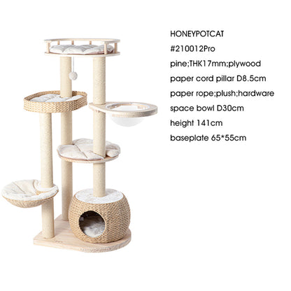HONEYPOTCAT Cosy Woven Cat Perch - 141.5cm - Image 5