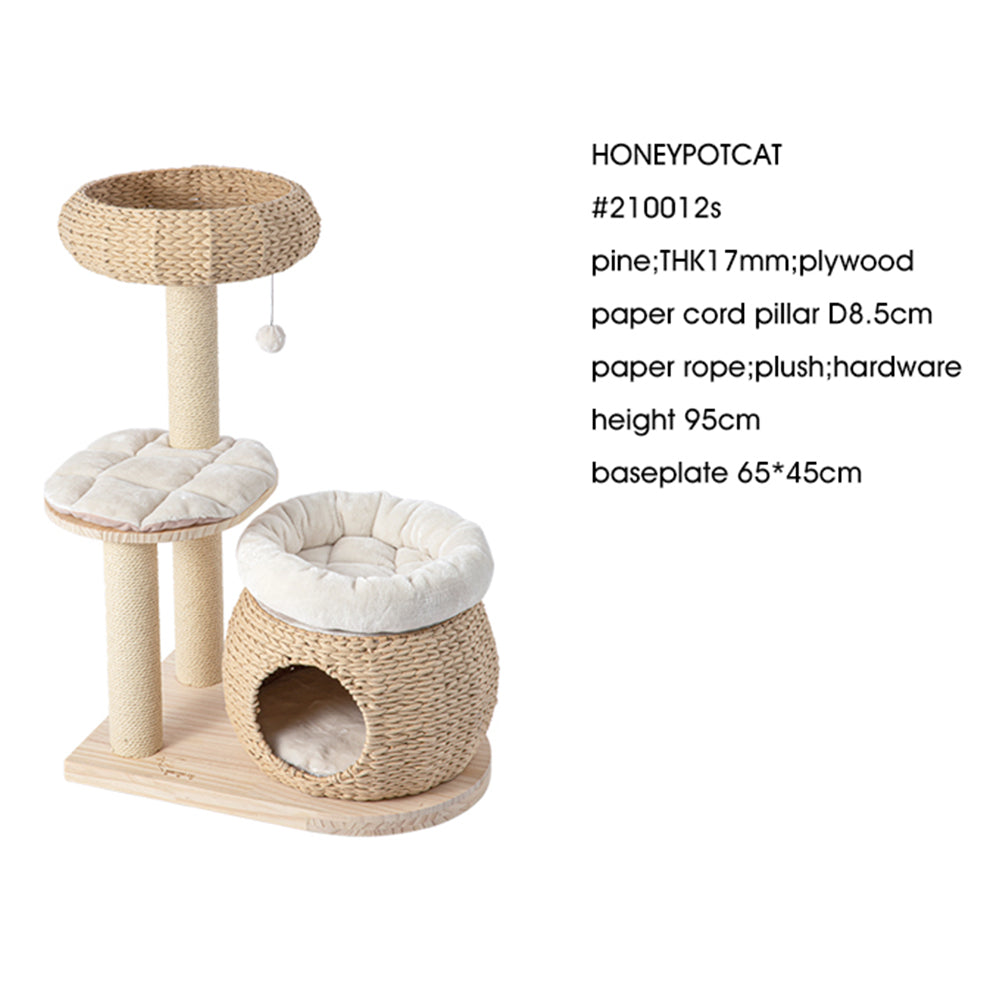 HONEYPOTCAT Plush Woven Cat Retreat - 93cm - Image 3