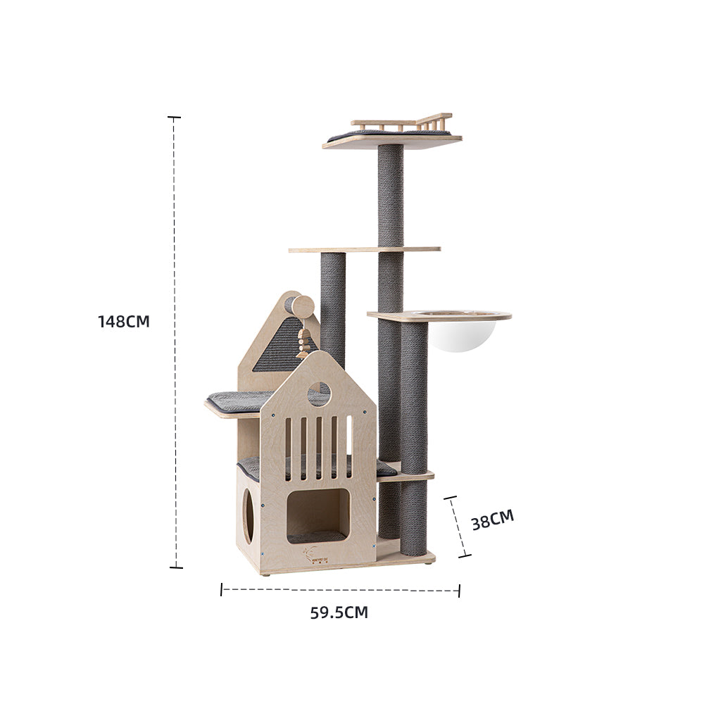 HONEYPOTCAT Grand Cat Mansion With Space Capsule - 148cm - Image 3