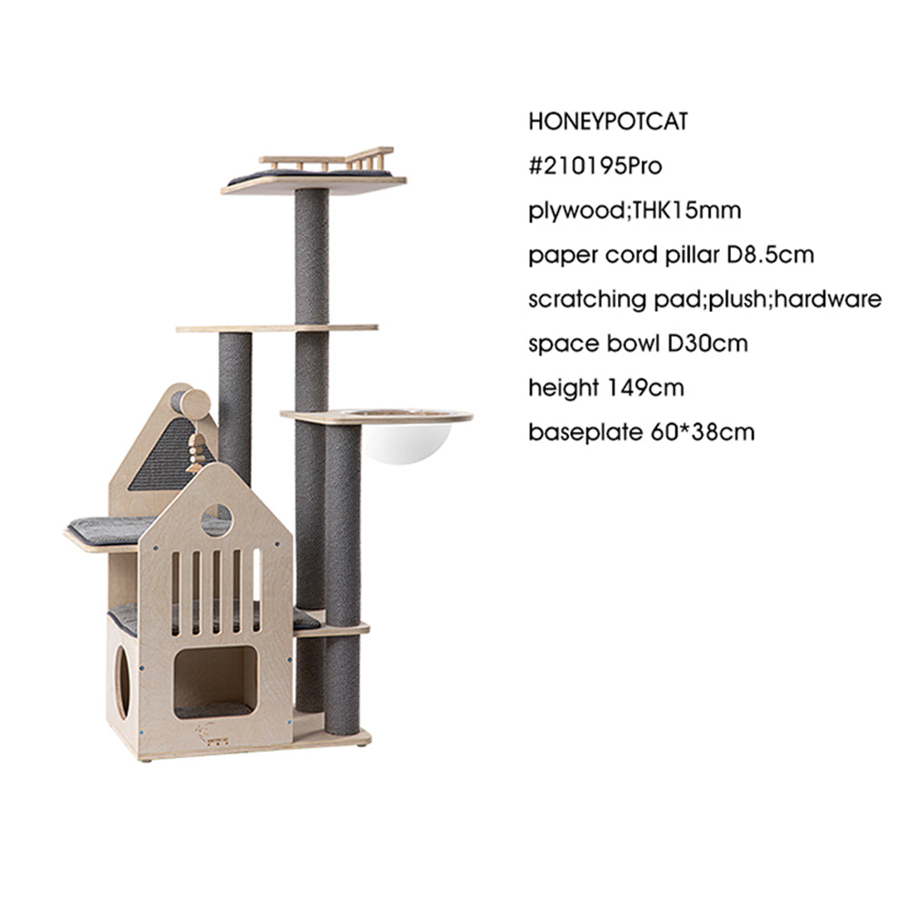 HONEYPOTCAT Grand Cat Mansion With Space Capsule - 148cm - Image 4