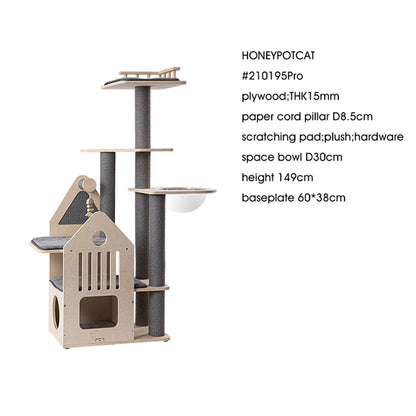 HONEYPOTCAT Grand Cat Mansion With Space Capsule - 148cm - Image 4