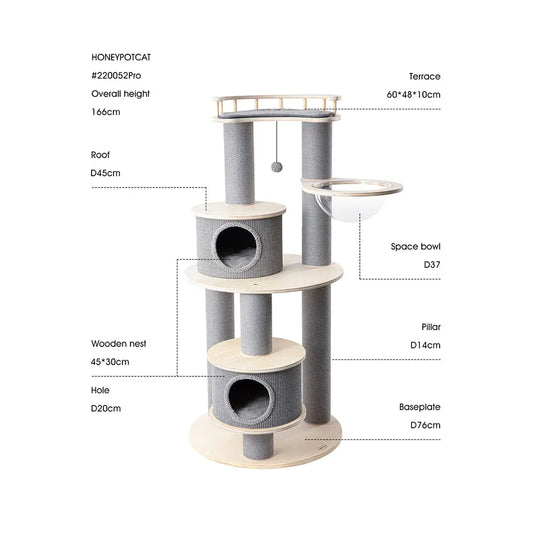 HONEYPOTCAT Majestic Reinforced Multi-Level Cat Tree  - 165cm - Image 3