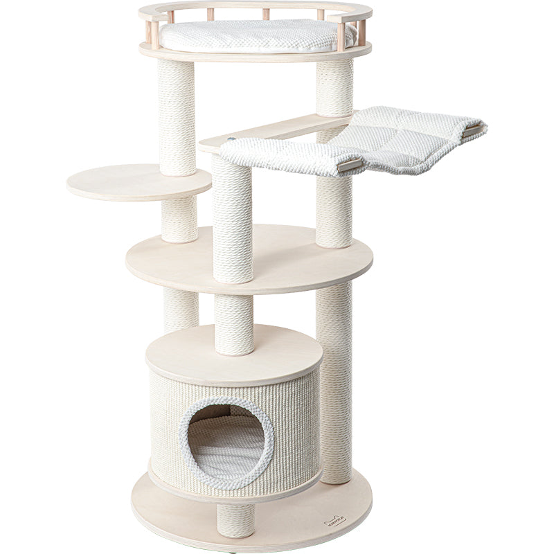 HONEYPOTCAT Enduring Comfort Sisal & Wood Tree - 128cm