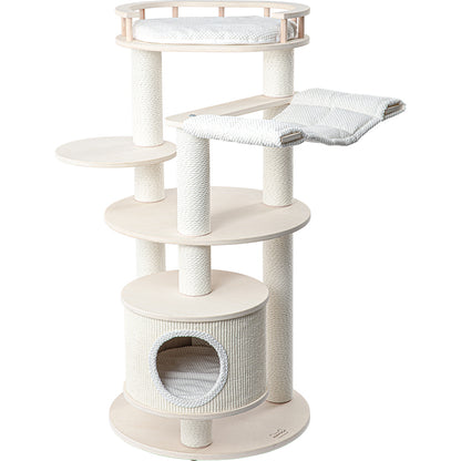 HONEYPOTCAT Enduring Comfort Sisal & Wood Tree - 128cm