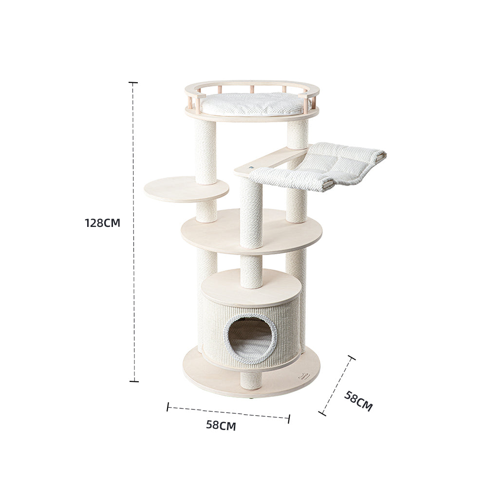 HONEYPOTCAT Enduring Comfort Sisal & Wood Tree - 128cm - Image 2