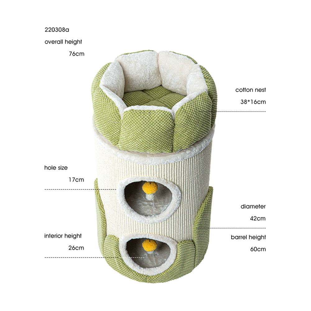 HONEYPOTCAT Arctic Snug Double Sisal Barrel  - 75cm - Image 2