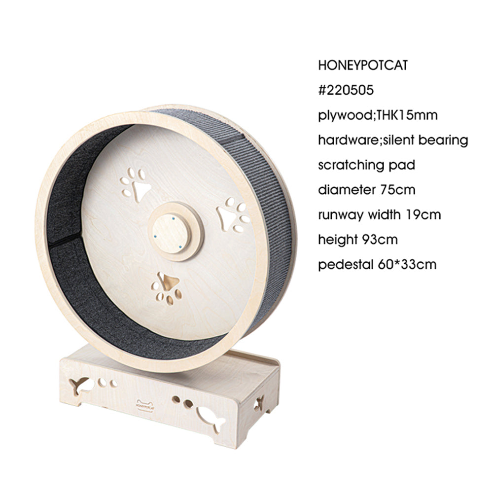 HONEYPOTCAT Fit & Fun Active Runner Wood Cat Wheel - Flex 93cm - Image 3