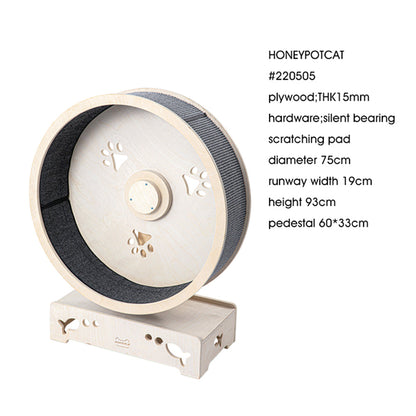 HONEYPOTCAT Fit & Fun Active Runner Wood Cat Wheel - Flex 93cm - Image 3