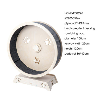 HONEYPOTCAT Fit & Fun Active Runner Wood Cat Wheel - Ultimate 119.5cm - Image 3