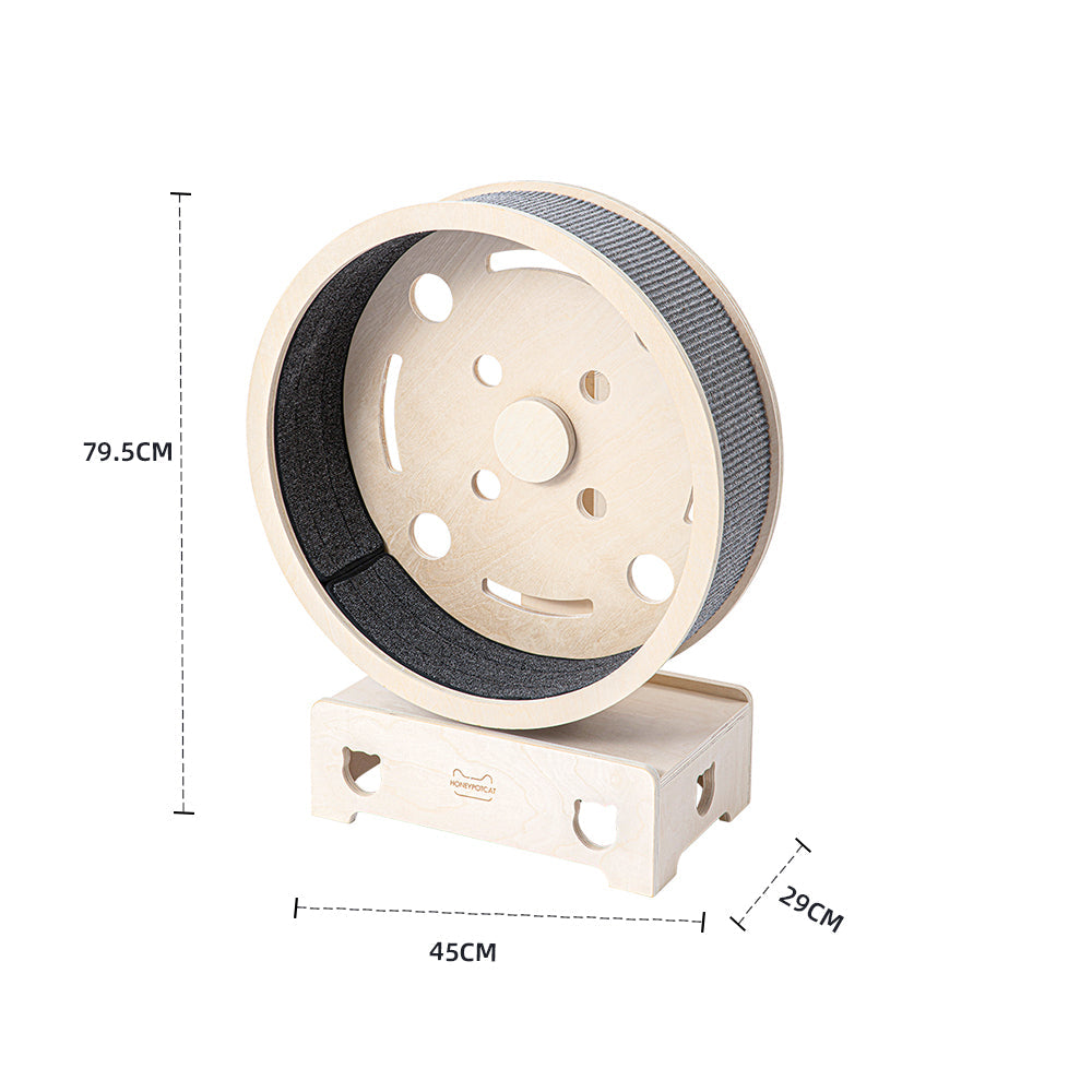HONEYPOTCAT Fit & Fun Active Runner Wood Cat Wheel - Compact 79.5cm - Image 2