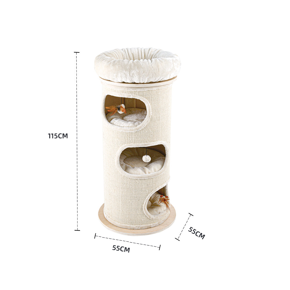 HONEYPOTCAT Cosy Sisal Barrel With Plush Top - Deluxe 115cm - Image 2